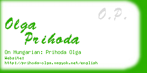 olga prihoda business card